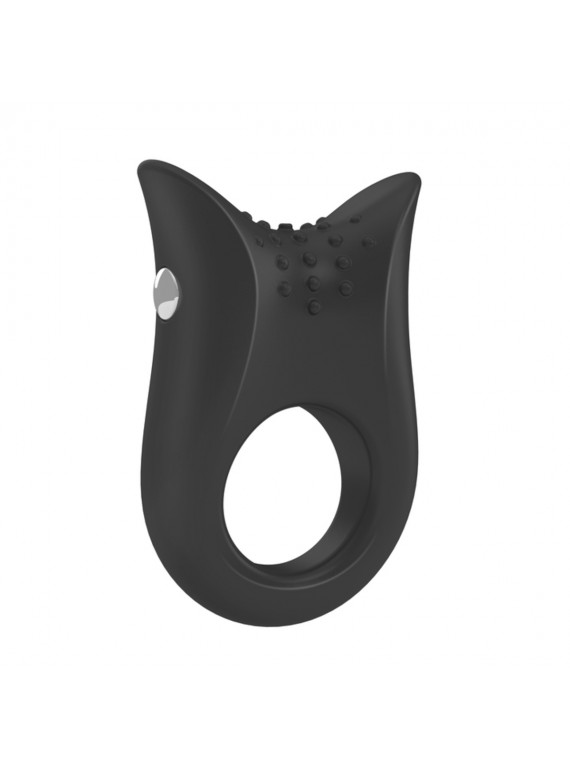 Черное эрекционное кольцо на пенис OVO с вибрацией